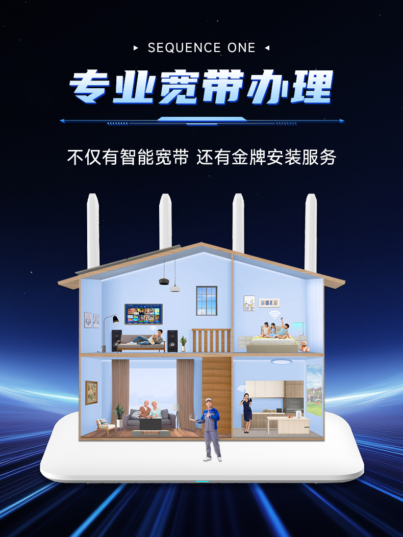 中国电信宽带办理100M~1000M全国上门安装，单宽带无合约期，无捆绑光纤WIFI宽带套餐资费介绍